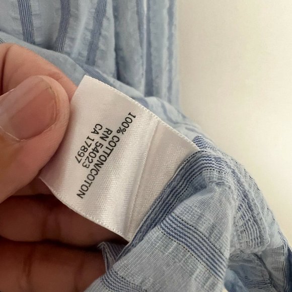 Banana Republic Mens Shirt XL Blue Striped Seersucker Long Sleeve Button Down - Picture 4 of 7
